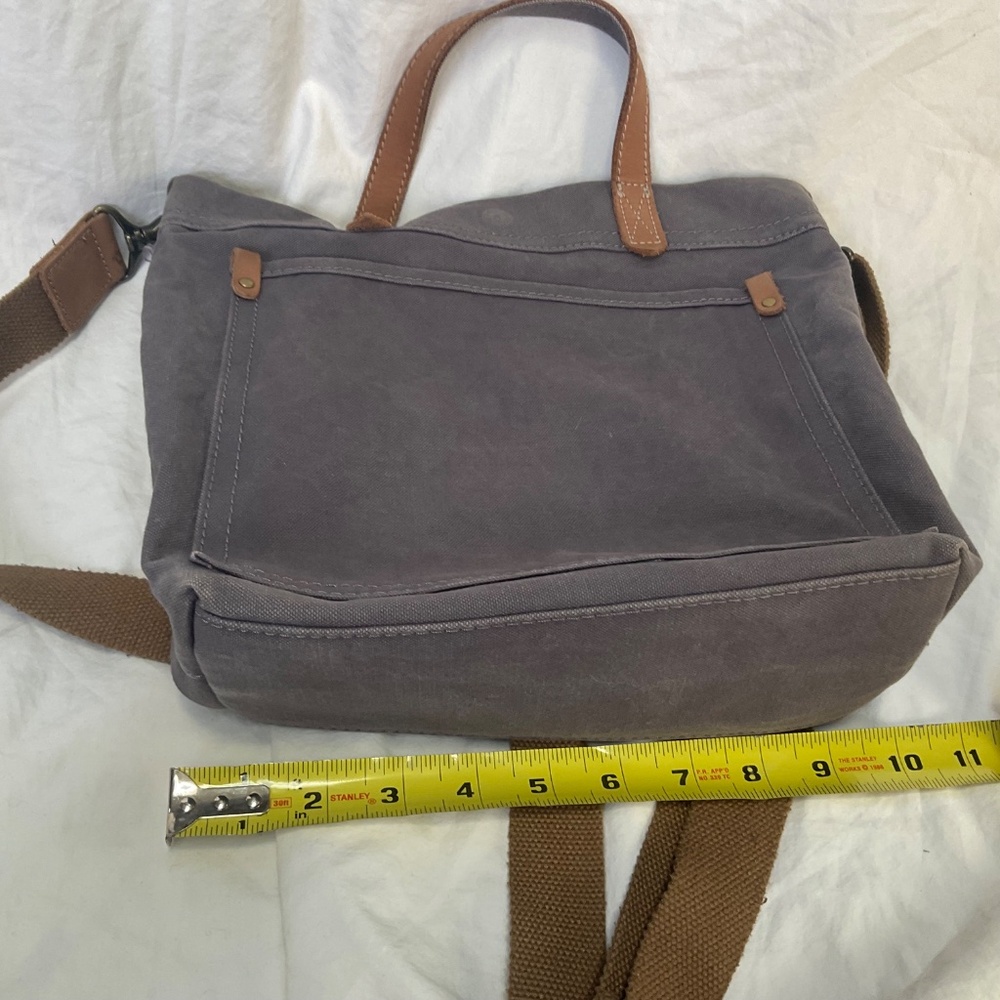 Leather and Canvas Crossbody Bag by Osisi - Picture 4 of 7